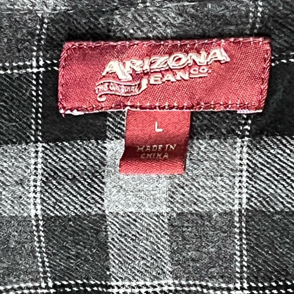Arizona Large Men’s Black and Grey Flannel Shirt - Picture 4 of 6